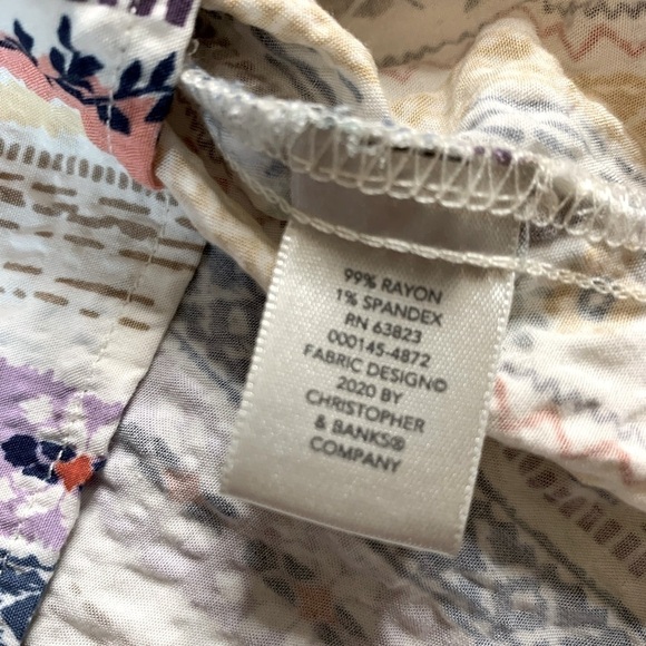 christopher & banks Women Boho Long Sleeve Floral Top Size Small - Picture 5 of 8